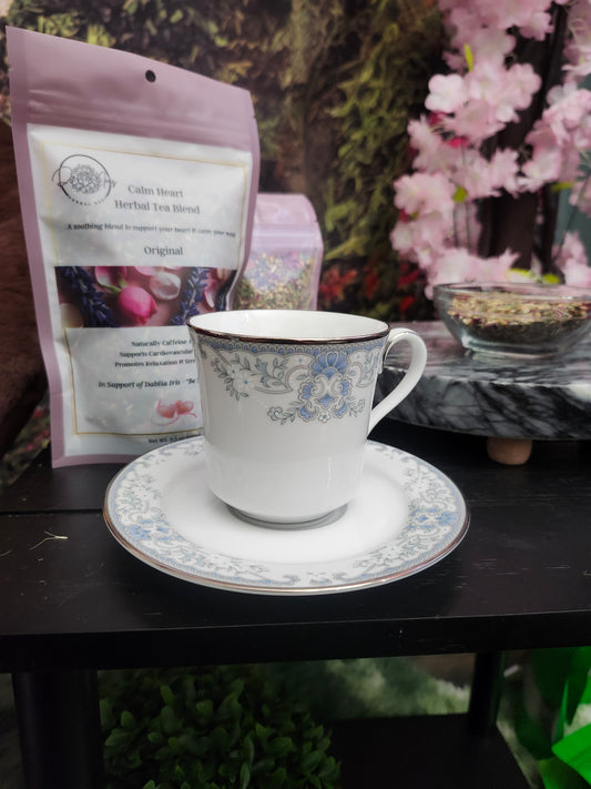 Lenox White Heather porcelain teacup and saucer